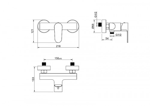 Смеситель для душа Aquatek Оберон AQ1260BG цвет Золото шлифованное