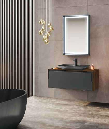 Тумба с раковиной Orka Craft 100 5001125 подвесная Орех Антрацит МДФ / ЛДСП