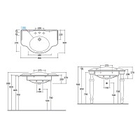 Раковина Globo Paestum 90 PA056.BI*1 Белая фарфор подвесная