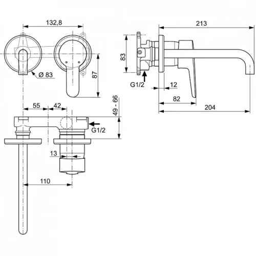 Смеситель для раковины Ideal Standard Connect Blue A5933AA цвет Хром