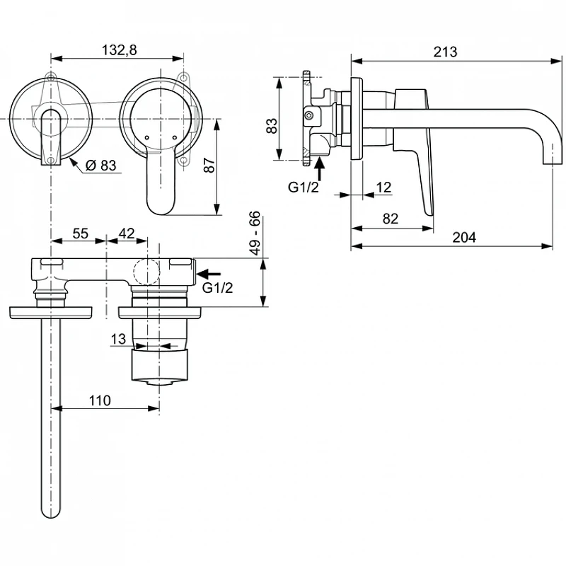 Смеситель для раковины Ideal Standard Connect Blue A5933AA цвет Хром