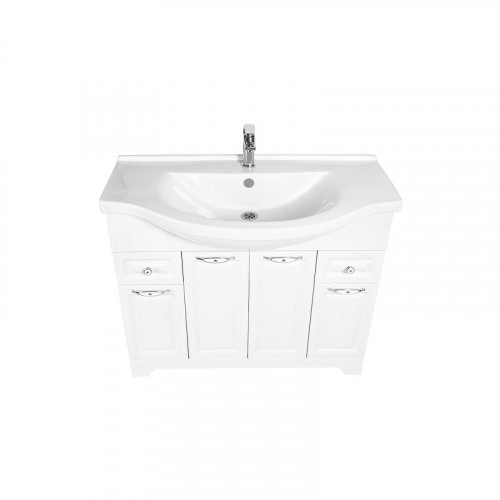 Тумба под раковину Stella Polar Кармела 100 SP-00001993 цвет Белое серебро