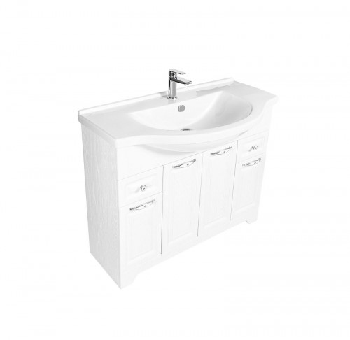 Тумба под раковину Stella Polar Кармела 100 SP-00001993 цвет Белое серебро