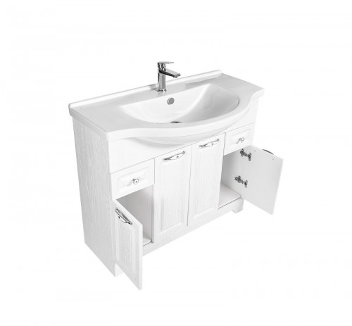 Тумба под раковину Stella Polar Кармела 100 SP-00001993 цвет Белое серебро