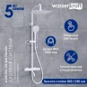 Душевая система WasserKRAFT A188.254.155.WM Thermo с термостатом Белая матовая латунь на стену
