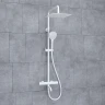 Душевая система WasserKRAFT A188.254.155.WM Thermo с термостатом Белая матовая латунь на стену