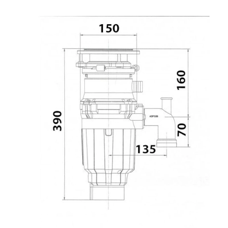 Измельчитель пищевых отходов Bone Crusher BC910 AS- Slim Line 520 Вт
