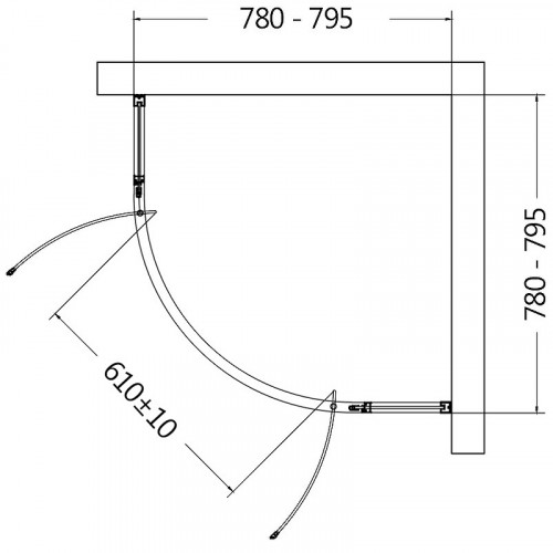 Душевой уголок AQUAme 80x80 AQM7101-8 профиль Хром стекло прозрачное