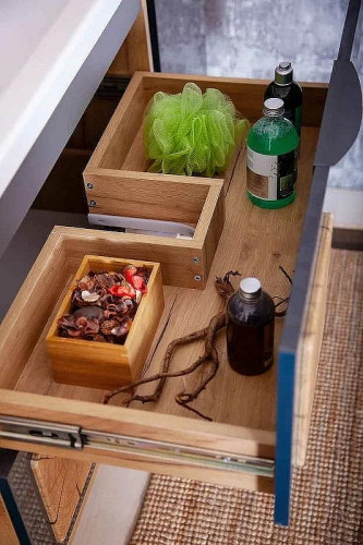 Тумба под раковину Бриклаер Форест 80 4627125414657 подвесная Дуб золотой Антрацит