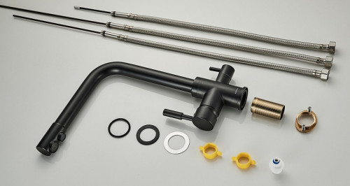 Смеситель для кухни ALMAes Izer AS-875-08 Черный матовый латунь