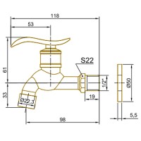 Кран для одного типа воды Bronze de Luxe 21595/1 Бронза с аэратором латунь однорычажный