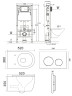Унитаз с инсталляцией Agger ATI12150+APB155 цвет Белый с сиденьем Микролифт и клавишей смыва цвет Оружейная сталь