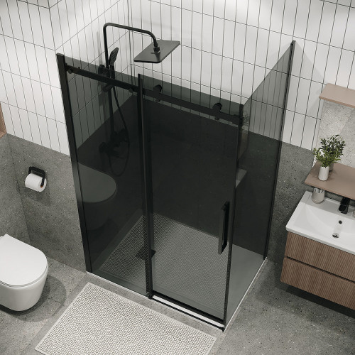 Душевой уголок Grossman Classic 130х80 120.K33.04.1380.21.10 профиль Черный матовый стекло тонированное