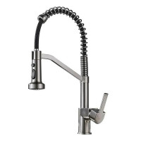 Смеситель для кухни Haiba HB73826-3 цвет Оружейная сталь