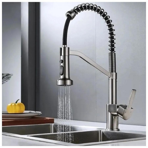 Смеситель для кухни Haiba HB73826-3 цвет Оружейная сталь