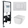 Комплект унитаза с инсталляцией Abber Rechteck AC1220TC-AC0105-AC0120MW цвет Белый с сиденьем Микролифт