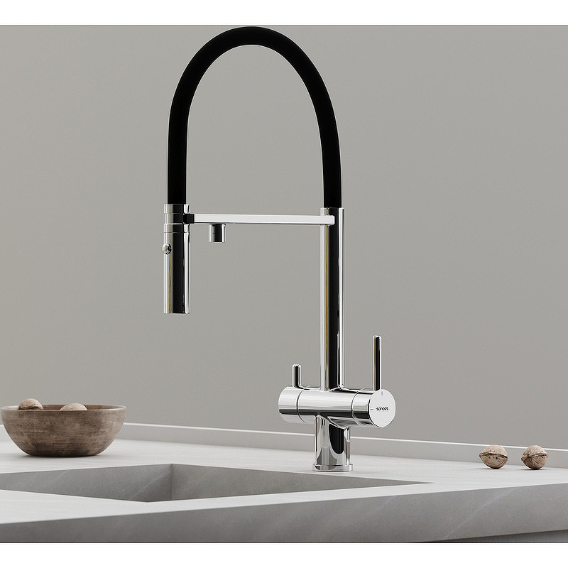 Смеситель для кухни Sancos Imola SC4010CH Хром Черный латунь