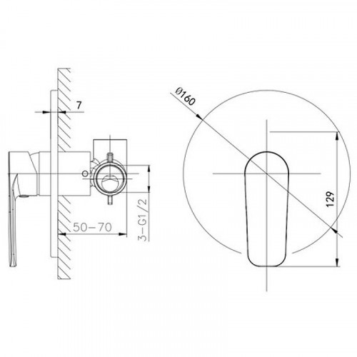 Смеситель для душа Caprigo Atlantic 51-050-crm Хром латунь встраиваемый