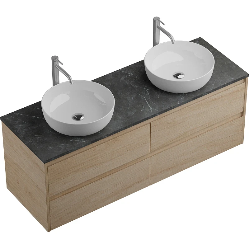Тумба под раковину BelBagno Kraft 140 KRAFT-1400-4C-SO-2-RNN подвесная Rovere Nebrasca Nature МДФ / ЛДСП