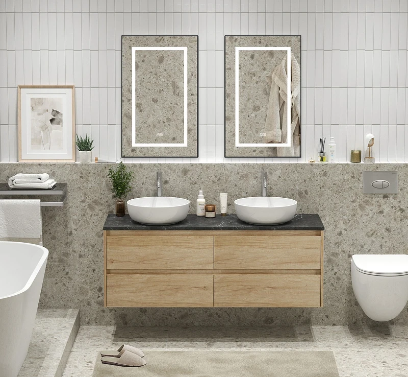 Тумба под раковину BelBagno Kraft 140 KRAFT-1400-4C-SO-2-RNN подвесная Rovere Nebrasca Nature МДФ / ЛДСП
