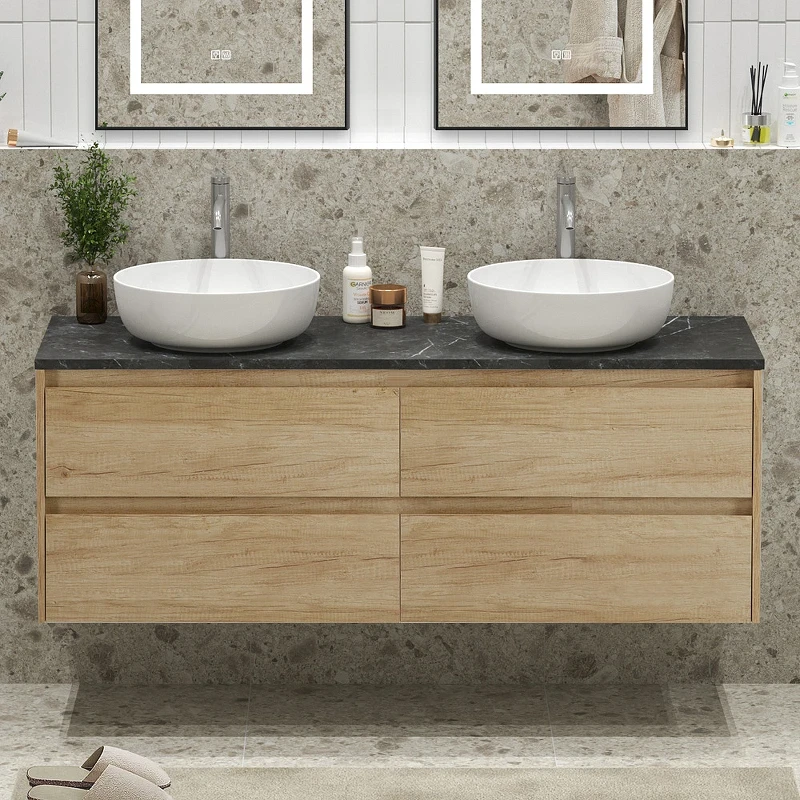 Тумба под раковину BelBagno Kraft 140 KRAFT-1400-4C-SO-2-RNN подвесная Rovere Nebrasca Nature МДФ / ЛДСП