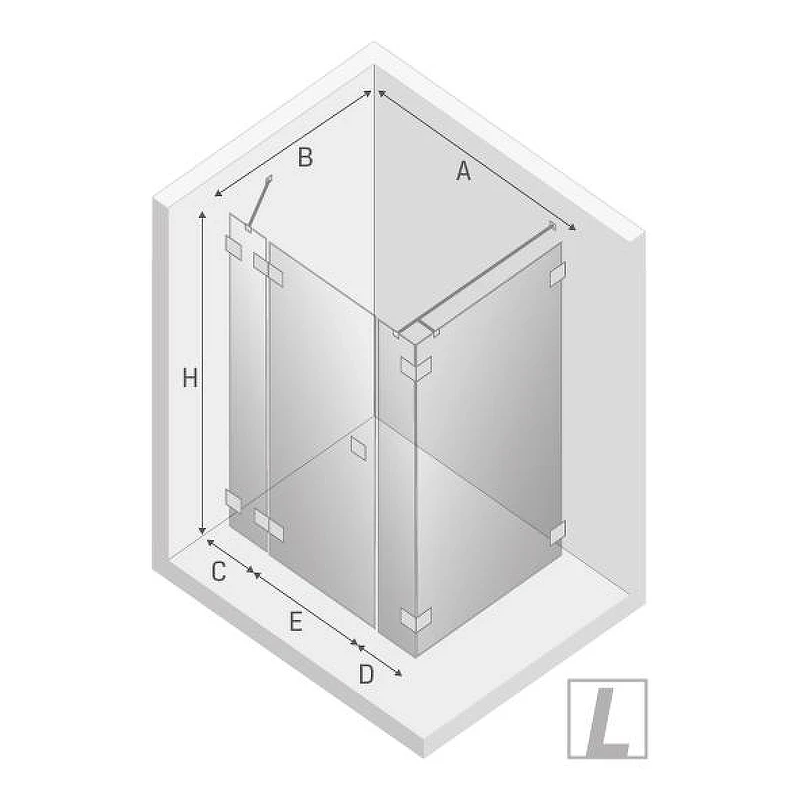 Душевое ограждение New Trendy EVENTA Chrome x130 EXK-4561
