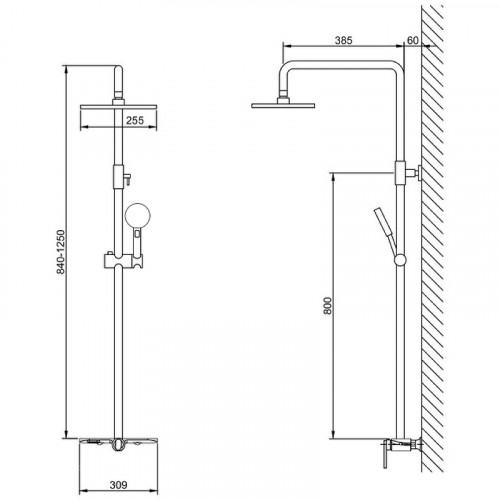 Душевая система Bronze de Luxe Icon 80112CG Золото матовое латунь на стену