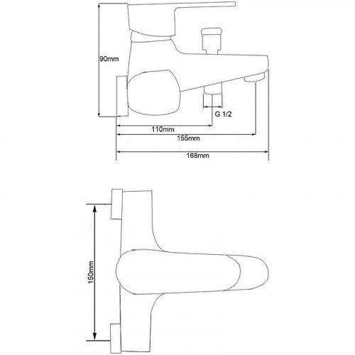 Смеситель для ванны Melodia della vita Rock MDV35240 Хром латунь на стену
