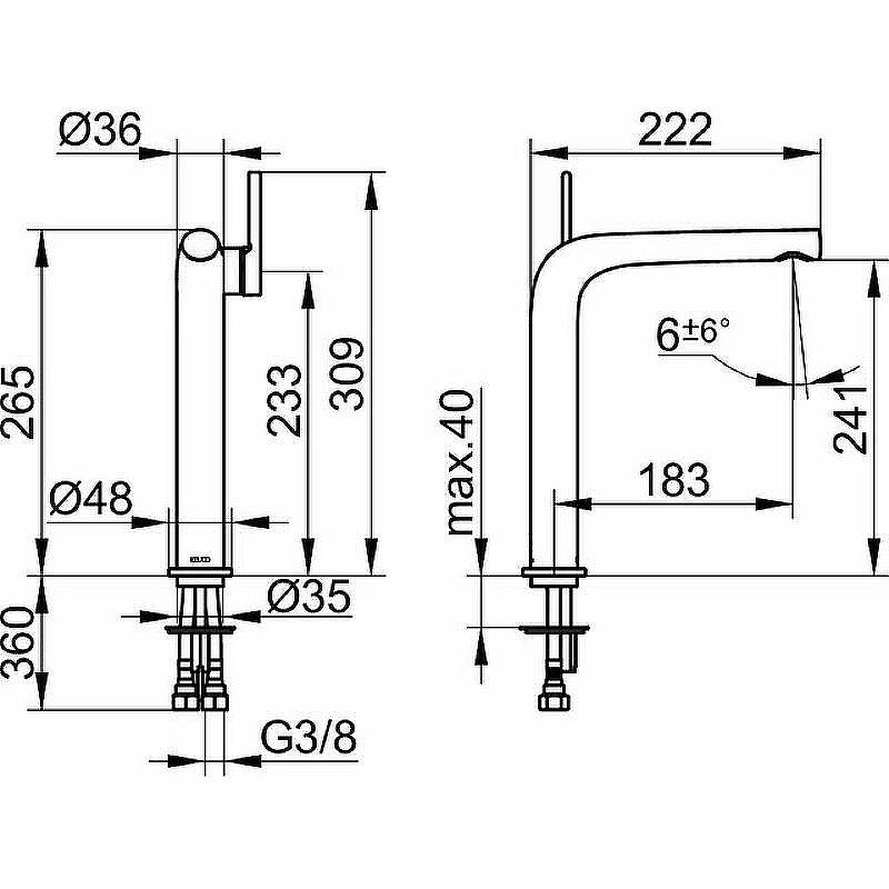 Смеситель для раковины Keuco Edition 400 51502 010102 Хром