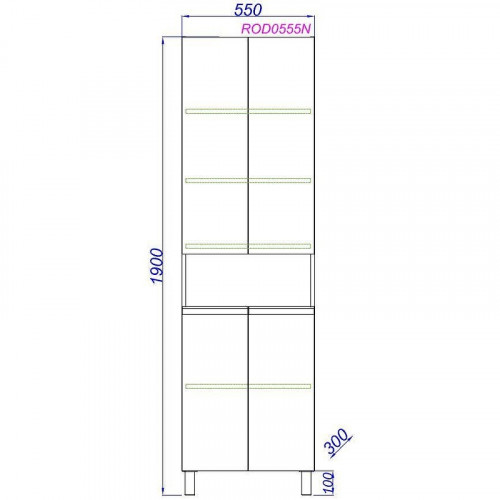 Шкаф пенал Aqwella Rodos 55 ROD0555N Белый
