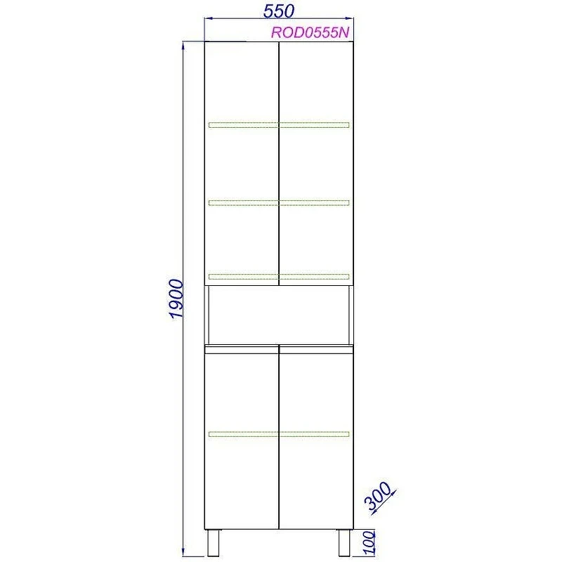 Шкаф пенал Aqwella Rodos 55 ROD0555N Белый