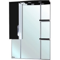 Зеркало со шкафом Bellezza Лагуна 75 L 4612112002047 с подсветкой L Черное Белое МДФ / ЛДСП, стекло