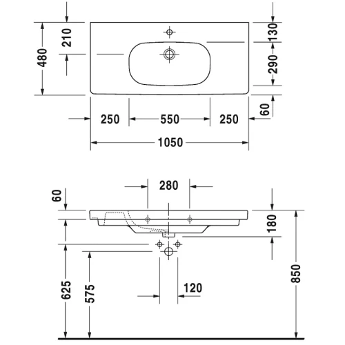 Раковина Duravit D-Code 100 03421000002 Белая