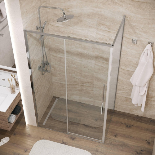 Душевая стенка Grossman Galaxy 100 200.K33.01.100.10.00 профиль Хром стекло прозрачное