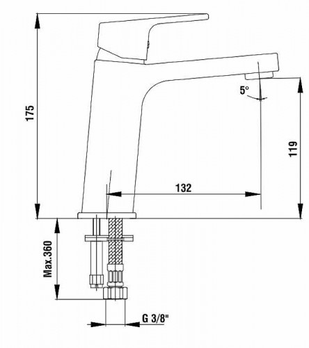 Смеситель для раковины E.C.A. Tiera 102108989C1EX Черный матовый латунь