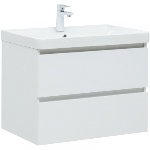 Тумба под раковину Aquanet Вега 70 308333 подвесная Белый глянец МДФ / ЛДСП