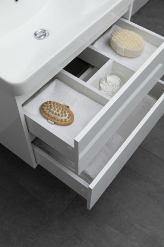 Тумба под раковину Aquanet Вега 70 308333 подвесная Белый глянец МДФ / ЛДСП