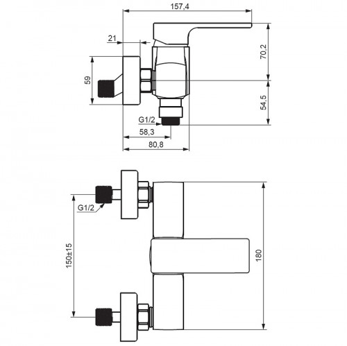 Смеситель для душа Damixa Gala 532000000 Хром латунь на стену