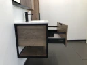 Тумба с раковиной Comforty Бонн 90 00-00003466 подвесная Дуб темный МДФ / ЛДСП
