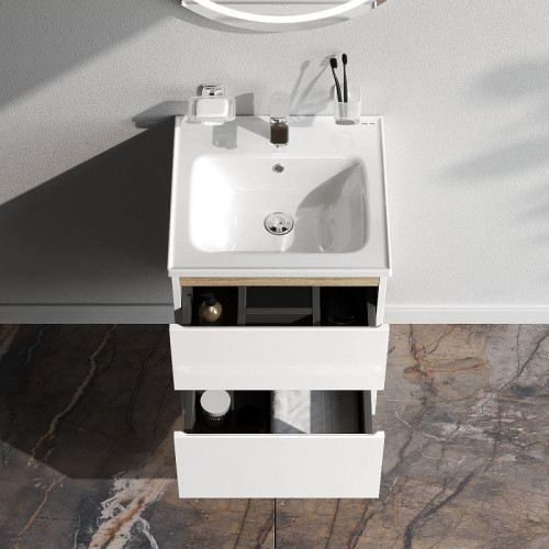 Тумба с раковиной AM.PM X-Joy 50 M85A-FHX0502WG-WCC0502WG подвесная цвет Белый