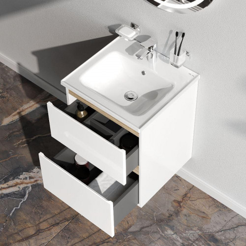 Тумба с раковиной AM.PM X-Joy 50 M85A-FHX0502WG-WCC0502WG подвесная цвет Белый