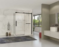 Душевой уголок Vincea Como Soft 150x90 VSR-1CS9015CLB профиль Черный стекло прозрачное