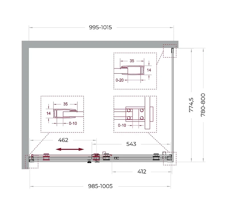 Душевой уголок BelBagno Soft Close-2 100x80 SOFT_CLOSE-2-AH-1-100/80-C-Cr профиль Хром стекло прозрачное