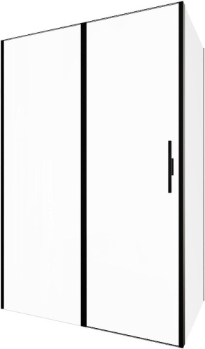 Душевой уголок Allen Brau Priority 140x80 3.31012.BBA+3.31015.BBA цвет профиля Черный браш стекло прозрачное