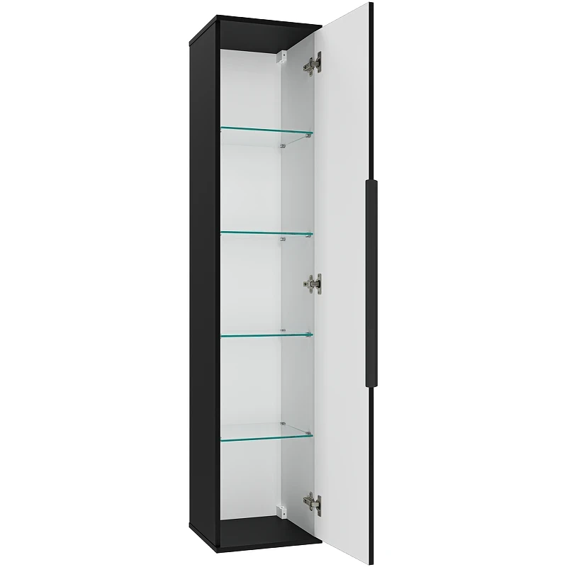 Шкаф пенал Brevita Savoy 35 SAV-05035-030 подвесной Черный матовый МДФ / ЛДСП