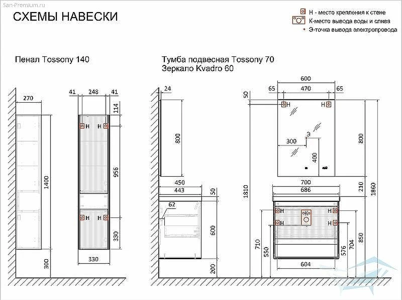 Тумба под раковину Jorno Tossony 90 Toss.01.90/P/SS-W/JR подвесная Сонома светлая Белая