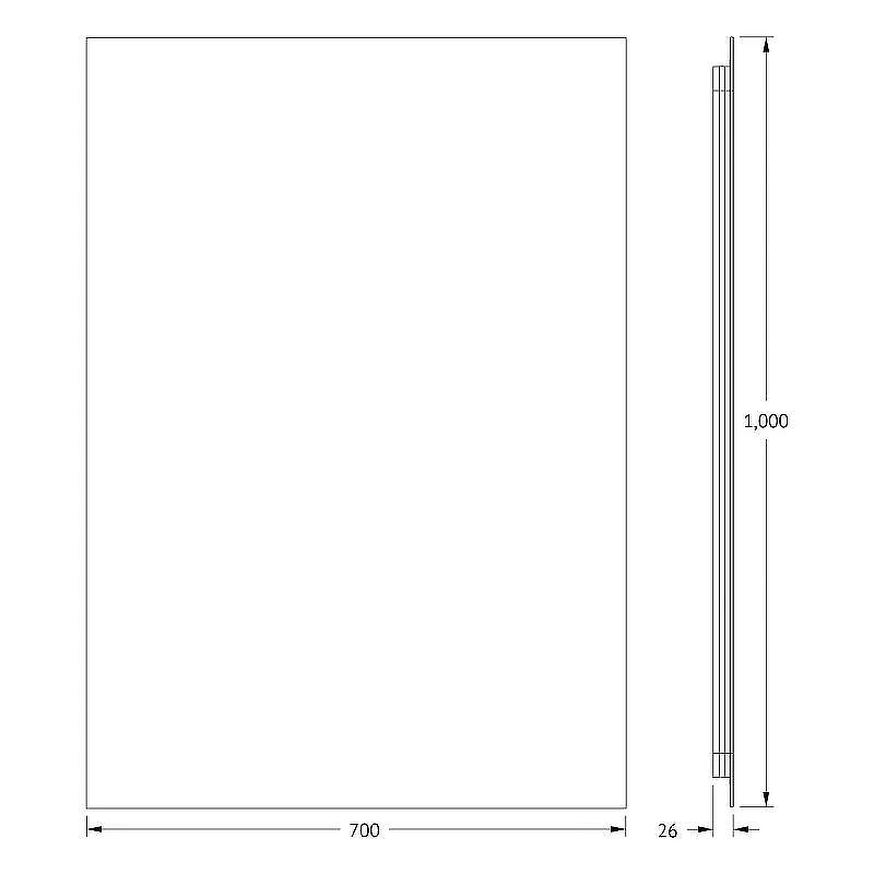 Зеркало Defesto Glow 70х100 DF 2509 с подсветкой 32W-4500К/с фацетом/Без выключателя/Нейтральный белый свет