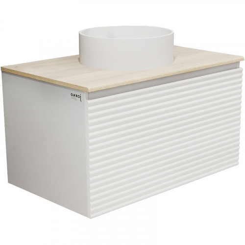 Тумба под раковину Jorno Cossety 80 Coss.01.80/P/W-DG/JR подвесная Белый МДФ / ЛДСП