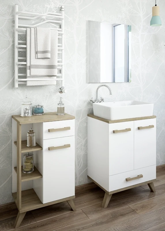 Тумба Sanflor Ингрид 50 С03690 Белая Швейцарский вяз МДФ / ЛДСП