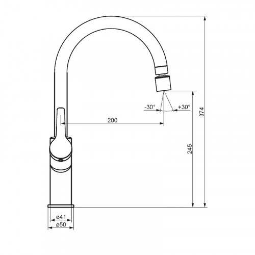Смеситель для кухни Damixa Eclipse 310722000 Хром цинк